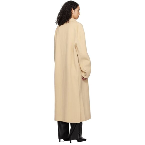 Nanushka Veda Wool Blend Coat in Beige - Picture 3 of 7